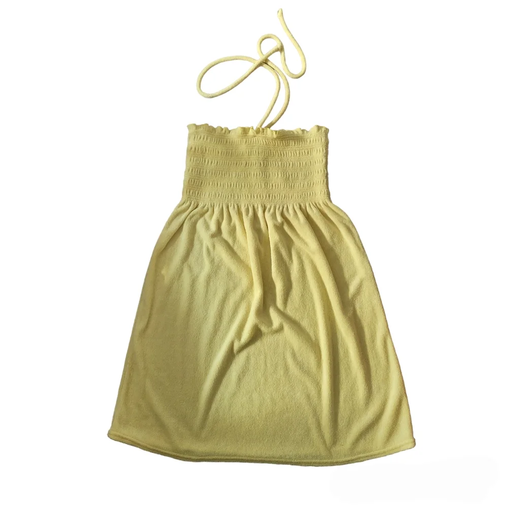 Jordan Taylor Beachwear yellow terrycloth swimsuit cover-up dress small - Picture 6 of 12